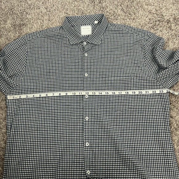 Mens XXL Billy Reid Standard Cut Blue Gray Check Long Sleeve Button Front Shirt - Picture 5 of 8